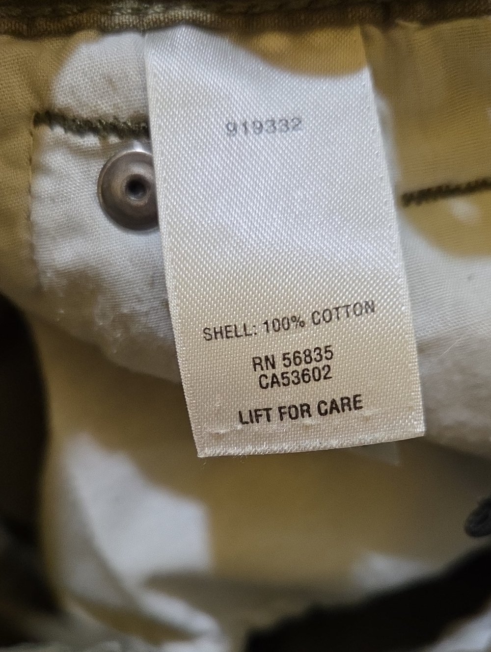 Cabela's for Kids Olive Green Cargo Pants w. Knee Reinforcement Size 10 Reg - Picture 6 of 7